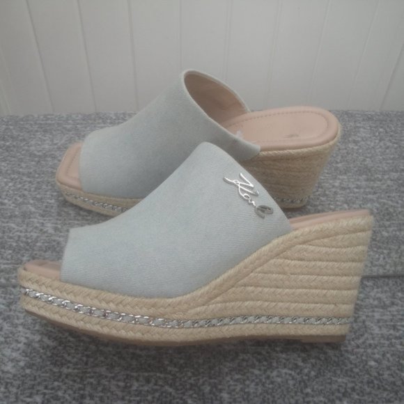 Karl Lagerfeld Paris Women's Corissa Slip on Espadrille Wedge Sandal 9.5M - Picture 5 of 9